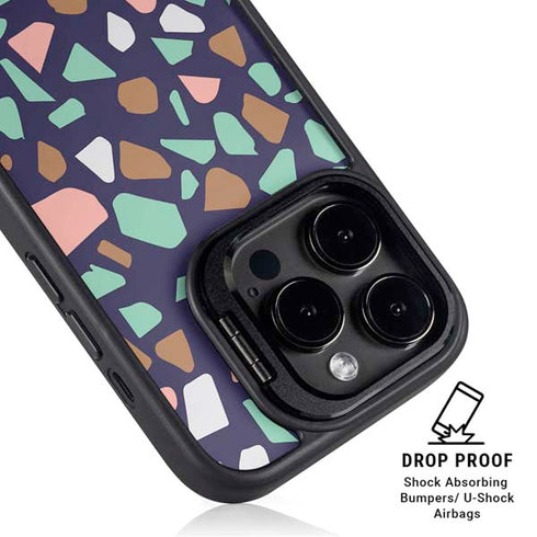Midnight Terrazzo iPhone 14 Pro Kickstand Case